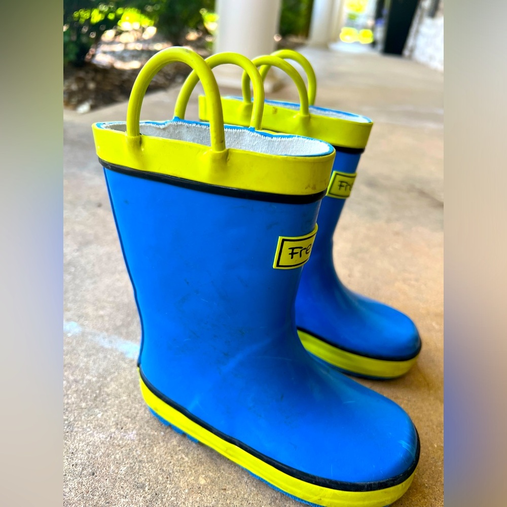 Blue & Yellow Rain Boots
